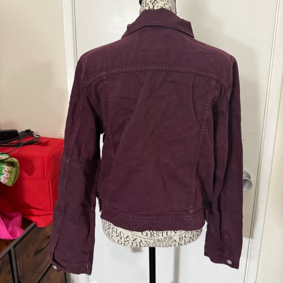 NWT Free People Burgundy Denim Jacket - Picture 3 of 3